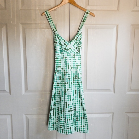𝅺CALVIN Klein A-Line Dress Polkadot Designer Ladies Womens Size 10, fitted. - Picture 2 of 14